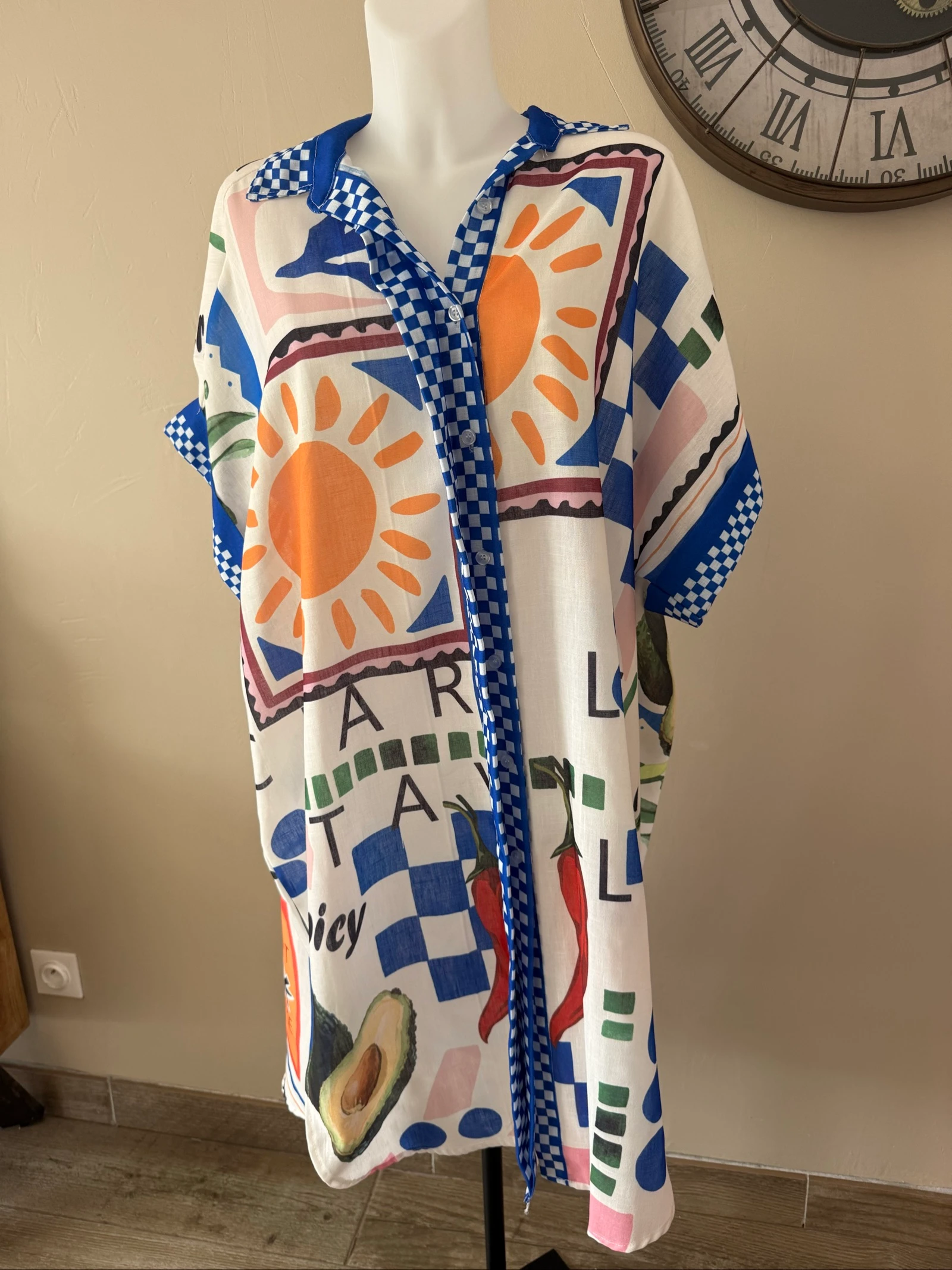 Robe chemise oversize Made in Italy lin & coton Dolce Vita tendance – Taille 40 à 48